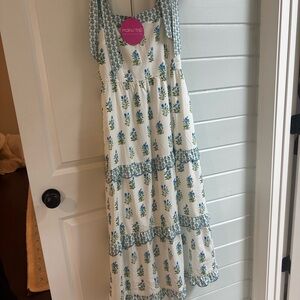 J.ING White and Blue Floral Maxi Dress